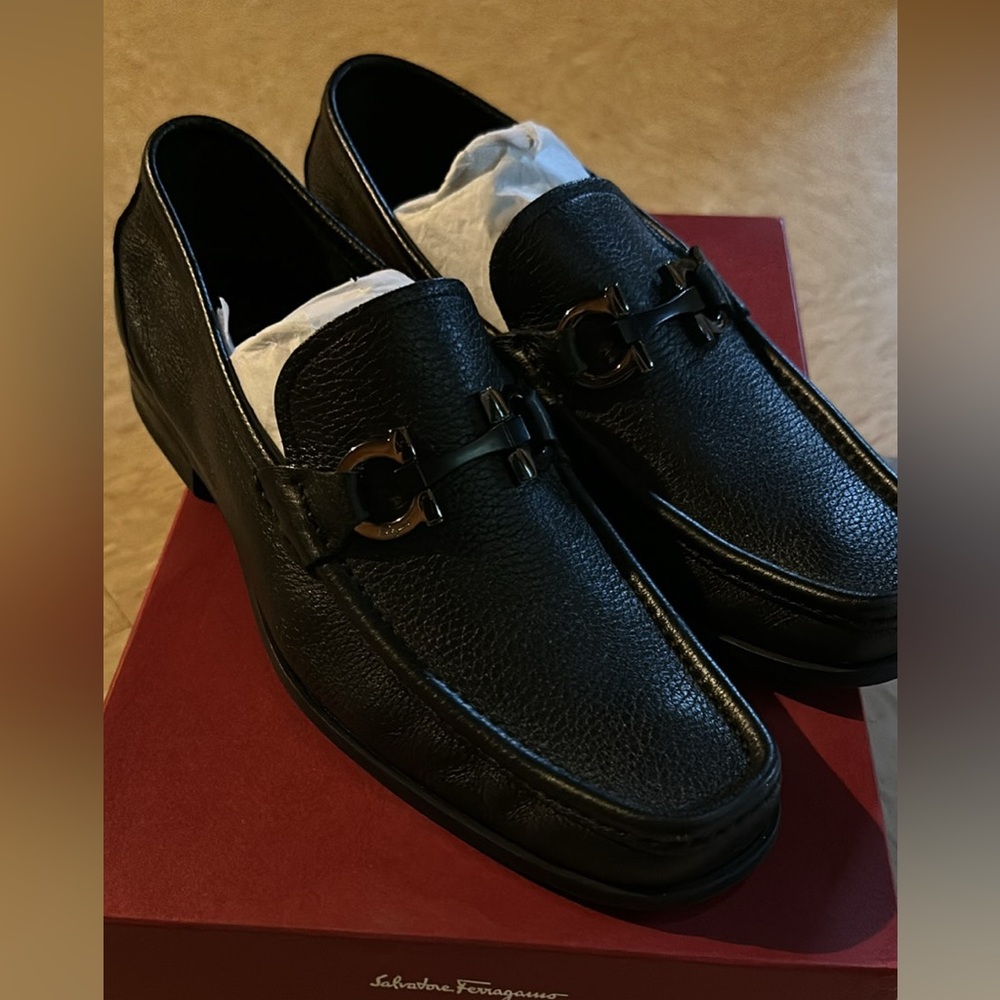 Salvatore Ferragamo Black Leather Loafers